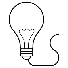 Simple light bulb outline vector graphic, perfect for illustrating new ideas and power concepts