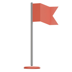 Map location 3d icon red flag marker pin