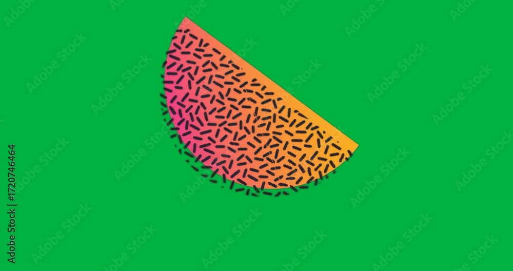 Poster graphic designer applying half-circle gradient on transparent background, adding sprinkle dashes