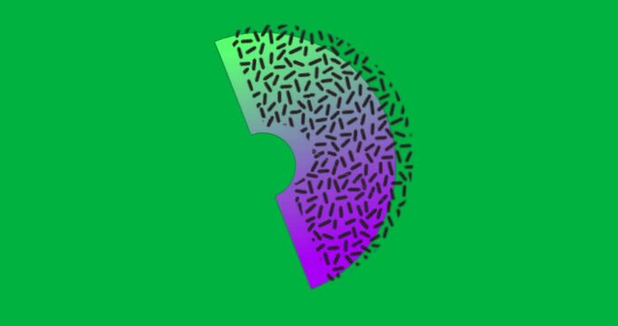 designer adjusting half-circle gradient wedge on transparent background, highlighting black dashes