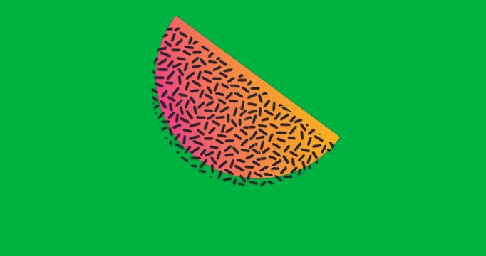 graphic designer applying half-circle gradient on transparent background, adding sprinkle dashes