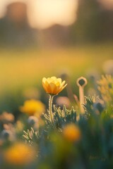 poppy flower in the morning sun