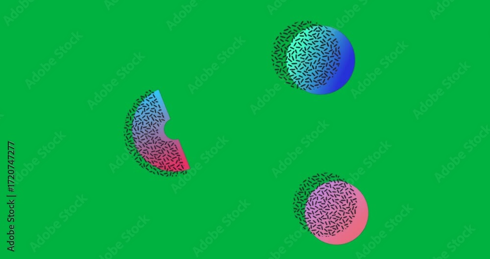 Poster business dashboard showing chart segments on transparent background with colorful arc circle motifs