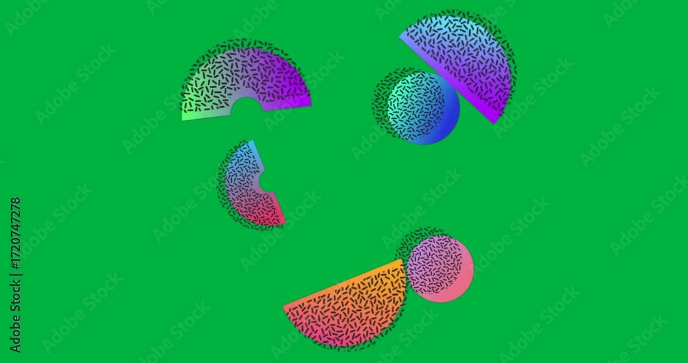 Aufkleber abstract shapes displaying floating arcs and circles on transparent background for design projects