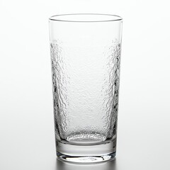 Clear glass tumbler with transparent background
