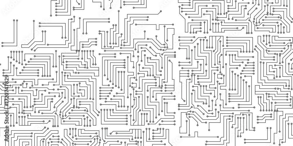 Poster circuit board pattern. technology texture, digital tech lines and computer systems seamless backgrou
