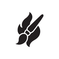 A black silhouette of Creative Brush logo 