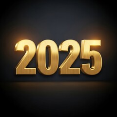 Bold, golden numbers "2025" stand out against a dark, elegant background.