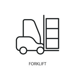 Forklift thin line vector icons.