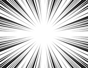 Naklejka premium Black and white radial lines