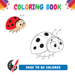 Obraz premium Coloring book for kids ladybug vector