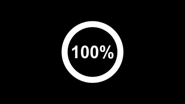 White Circular Progress Bars With Percent Animation 4K Resolution