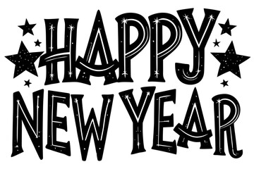Vector art of happy new year lettering for holiday decoration