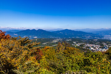Spectacular autumn scenery seen from an observation deck in Gunma Prefecture