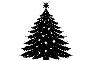 Vector art of silhouette of a christmas tree, holiday season