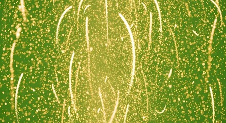 Golden sparkles on green background for festive celebration and vibrant design