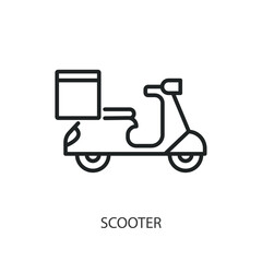 Scooter thin line vector icons.