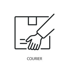Courier thin line vector icons.