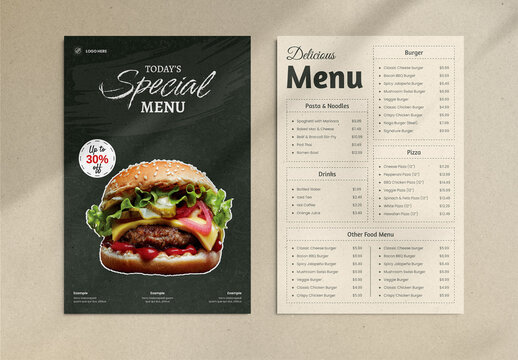 Food Menu Template Layout