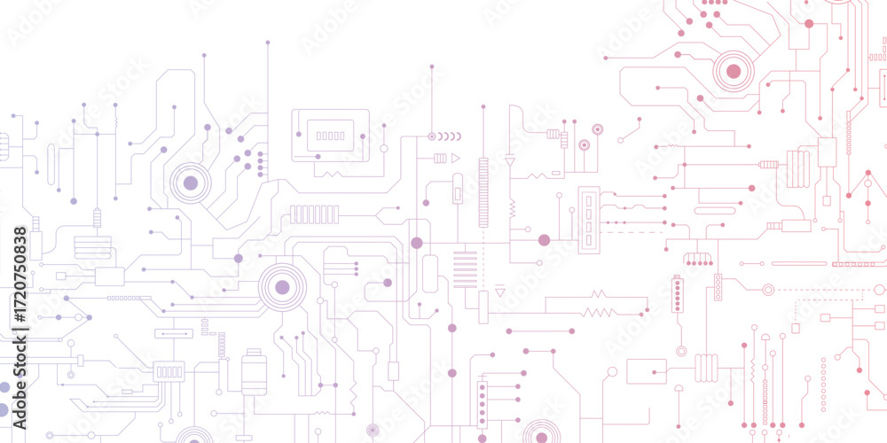 Poster circuit technology background with hi-tech digital data connection system and computer electronic de