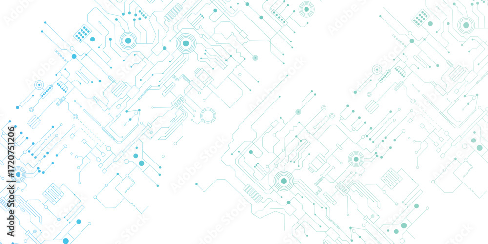 Poster high tech technology geometric and connection system background with digital data abstract. seamless