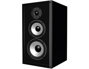 Obraz premium Black audio speaker, angled view