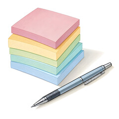 A colorful stack of sticky notes displayed on a clean white background, commonly used for reminders, messages