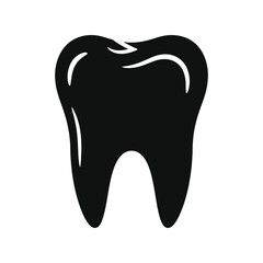 Isolated simple silhouette of a human tooth icon for dental health and care concepts vector