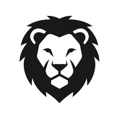 Majestic lion head silhouette icon vector symbol power strength wild animal logo vector