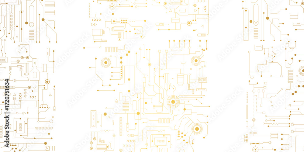 Poster abstract high-tech technology circuit board background. vector illustration. seamless circuit board.