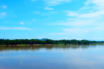 The atmosphere of the river view and blue sky