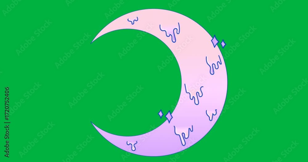 Poster dripping pastel gradient crescent showing cyan drips on transparent background for graphic design