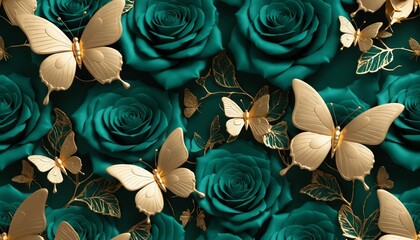 Emerald Rose & Butterfly