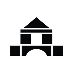 Geometric building blocks stacked abstract house shape simple icon vector