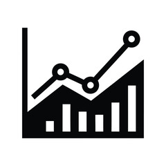 Business growth data analysis bar chart line graph performance upward trend vector