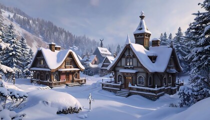 Fototapeta premium house in the mountains