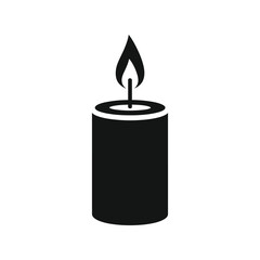 Fototapeta premium Simple silhouette candle flame burning light icon symbol minimalist design vector