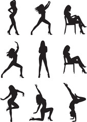 Female Pose Silhouettes Woman Figure