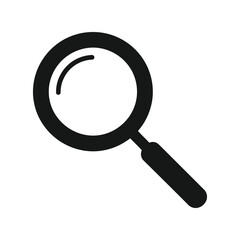 Magnifying glass icon represents search discovery exploration analysis investigation vector