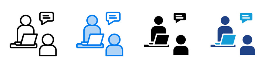 Interview icon set multiple style collection