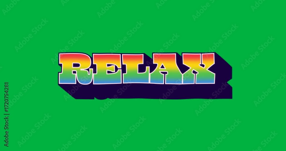 Poster gradient block text relax adding vibrant color gradient in graphic design on transparent background