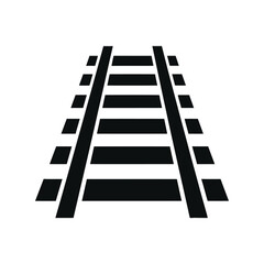 Abstract railway tracks perspective simple monochrome vector illustration transportation journey vector