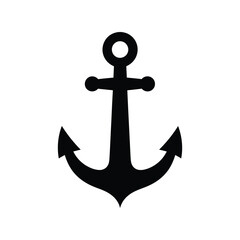 Nautical anchor symbol silhouette maritime nautical symbol marine icon vector vector