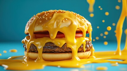 Mouthwatering Meltdown: A Cheesy Burger Extravaganza