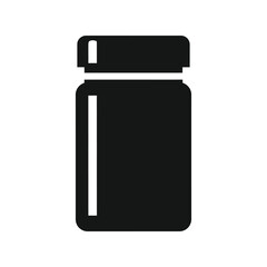Minimalist pill bottle icon simple medicine container graphic for health and pharmacy vector