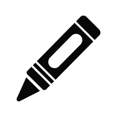 Stylized crayon icon simple drawing art tool creative design element vector