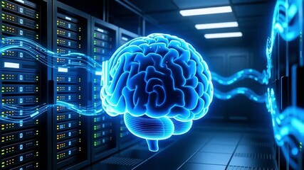 Artificial intelligence ai brain deep learning neural network technology server data concept - Powered by Adobe