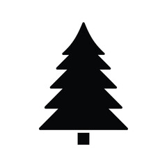 Evergreen tree silhouette isolated simple minimalist winter nature icon vector