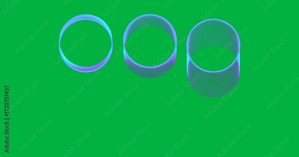 Poster three gradient neon rings floating on transparent backdrop, showing concentric lines in design