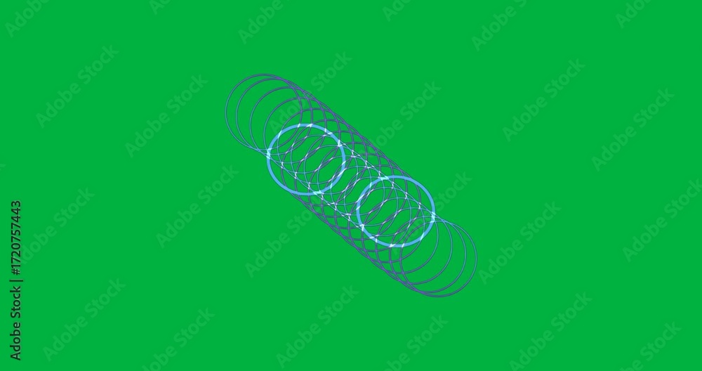 Poster graphic designer creating abstract design on transparent background, using floating gradient rings